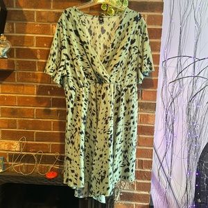 A line, high waist dress